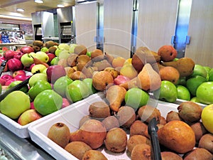 Bowls of various types of fresh fruit