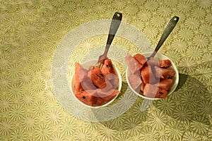 bowls of watermelon