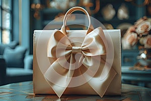 Bows on a bag are a symbol of hyper-femininity and reflect changes in public sentiment, where bows add sophistication
