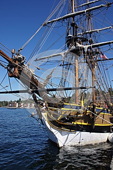 Bowsprit and forward section of tall ship