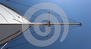 Bowsprit of large sailboat photo