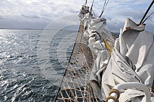 Bowsprit of sail boat photo