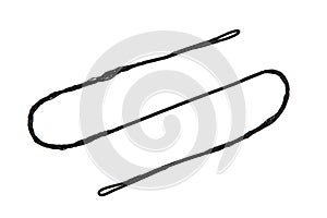 Bowstring for a bow or crossbow. Tightly woven nylon threads into one string. Isolate on a white back photo