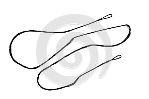 Bowstring for a bow or crossbow. Tightly woven nylon threads into one string. Isolate on a white back photo