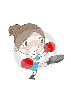 Boxercise pose - Woman enjoying fitness photo