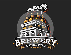 Box beer logo- vector illustration, emblem brewery design