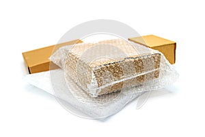 Box and bubble wrap, for protection product cracked or insurance During transit