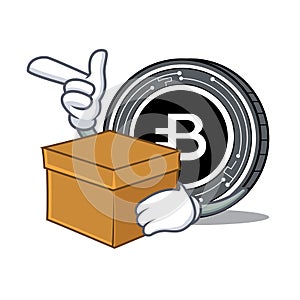 With box Bytecoin coin character cartoon