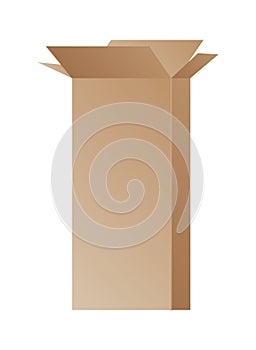 Box. Cardboard box mockup. Mail container. Brown recycling cardboard delivery box or postal parcel packaging, realistic