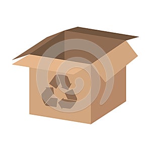 box carton with recycle symbol