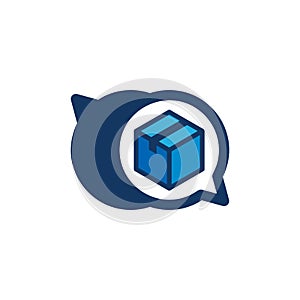 Box Chat Logo Icon Design