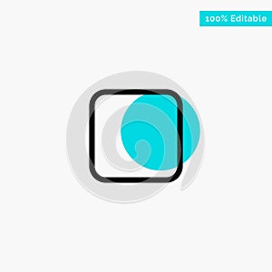 Box, Checkbox, Unchecked turquoise highlight circle point Vector icon