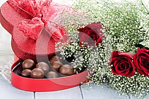 Box of Chocolates and Beauitful Roses