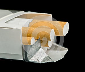 Box of cigarettes close up
