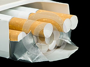 Box of cigarettes close up