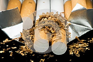 Box of cigarettes close up