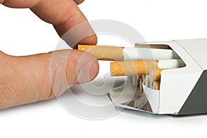 Box of cigarettes close up