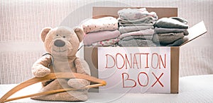 Box with clothes for charity