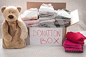 Box with clothes for charity