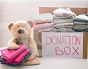 Box with clothes for charity