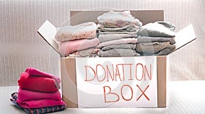 Box with clothes for charity