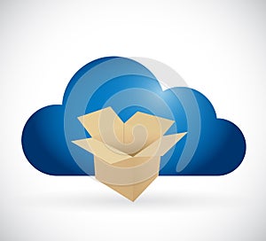 Box and cloud storage concept illustration