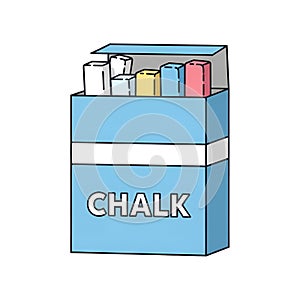 Box of Colored Chalk Illustration