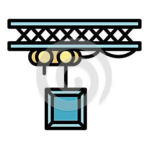 Box crane icon color outline vector