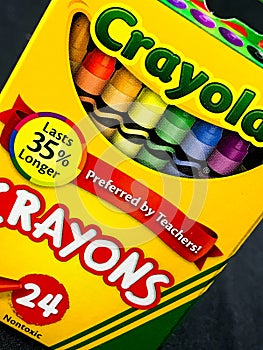 Box of Crayola Crayons on a white backdrop