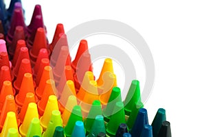 Box of crayons in a rainbow of colors