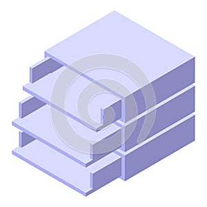 Box data letter file icon isometric vector. Cabinet case folder