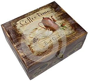 Box decorated with decoupage photo