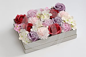 Box Of Flowers Made From Soap