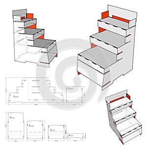 Box for Display Stand and Die-cut Pattern