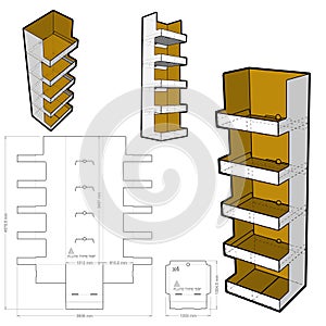 Box for Display Stand and Die-cut Pattern