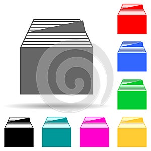 box with documents archive multi color style icon. Simple thin line, outline  of web icons for ui and ux, website or mobile