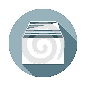box with documents archiveicon in Flat long shadow. One of web collection icon can be used for UI/UX
