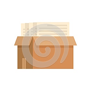 Box documents estimator icon flat isolated vector