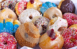 Box of Donuts Close Up