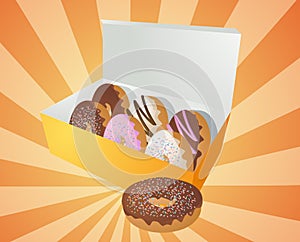Box of donuts illustration