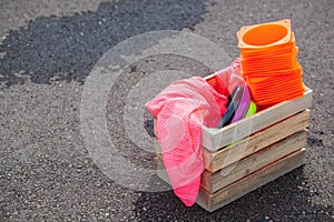 Box of Equipment Ready for a Game of Ultimate