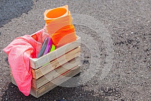 Box of Equipment Ready for a Game of Ultimate