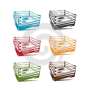 Box fight club ring vector design