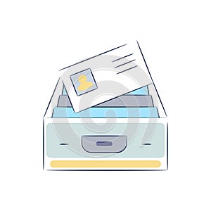 Box with file documents icon vector.