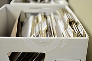 Box of Files Organization Documents