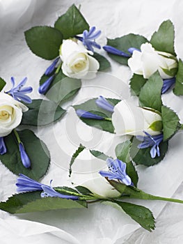 Box Filled With Rose Corsages