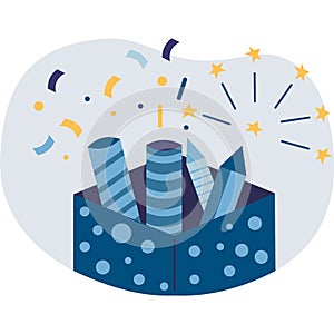 Box of firework vector festive firecracker icon