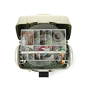 Box with fishing tackle