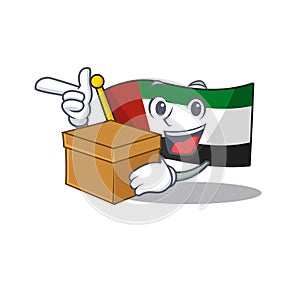 With box flag united arab emirates isolated cartoon