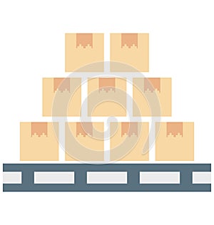 Box Fragile Color Isolated Vector Icon Editable